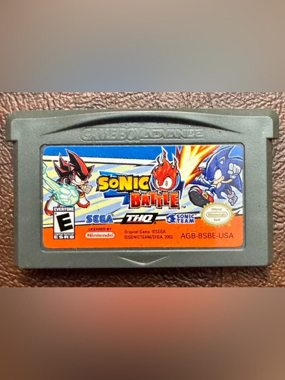 Nintendo Game Boy Advance Sonic Battle Cartridge - Gray with Blue & Orange Label